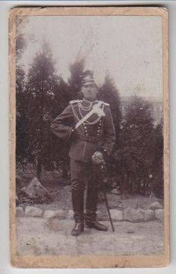 17988 Kabinett Foto Ulan Sachsen mit Helm um 1910