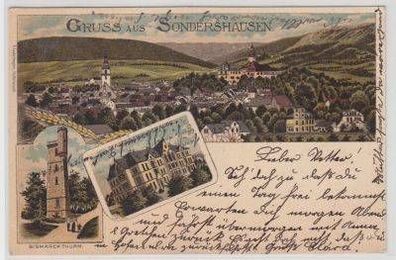 49986 Ak Lithographie Gruß aus Sondershausen 1904