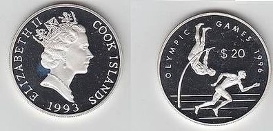 20 Dollar Silber Münze Cook Inseln Olympiade 1993