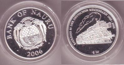 10 Dollar Silber Münze Nauru 2006 Dampflokomotive