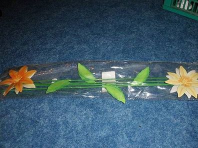 4 schöne Blüten auf Stab-Metall-original verpackt