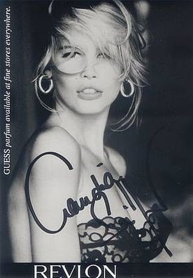 SEXY Original Autogramm Claudia Schiffer auf Foto