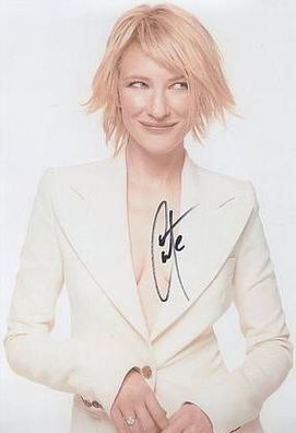 Original Autogramm CATE Blanchett auf Großfoto