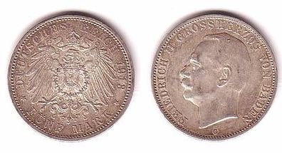 5 Mark Silber Münze Großherzog Baden 1913