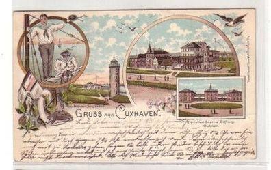 47705 Ak Lithografie Gruss aus Cuxhaven 1899