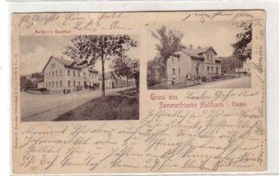 49795 Ak Gruß aus Sommerfrische Hallbach im Erzgeb. 1902