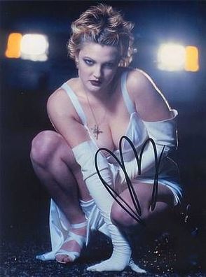 SEXY Original Autogramm DREW Barrymore auf Großfoto (COA)
