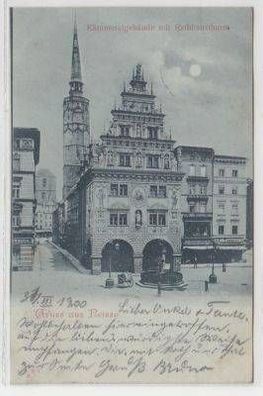 49351 Mondscheinkarte Gruß aus Neisse Schlesien 1900