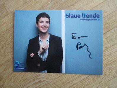 MdB AfD Blaue Wende Politikerin Dr. Frauke Petry - handsigniertes Autogramm!!!
