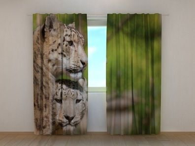 Fotogardine zwei Leoparden, Vorhang bedruckt, Fotodruck, Fotovorhang, nach Maß