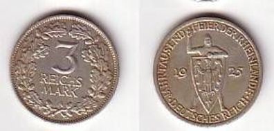 Silbermünze 3 Mark Jahrtausendfeier der Rheinlande 1925