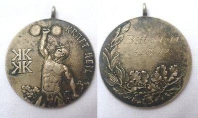 alte Kraftsport Medaille Bitterfeld 4.8.1912