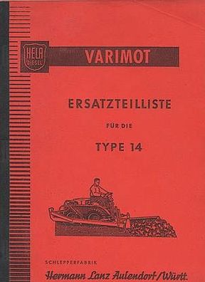 Ersatzteilliste Hela ( Hermann Lanz ) Aulendorf Variomot Typ 14