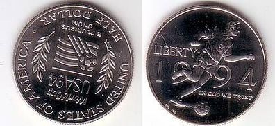 1/2 Dollar Nickel Münze USA 1994 Fussball WM USA