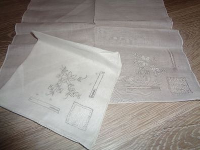 Taschentücher mit Stickerei-2 Stück- sehr alt, aber unbenutzt