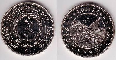1 Dollar Münze Eritrea Independence Day 1993