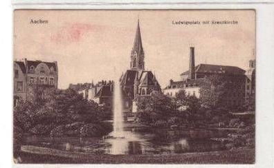 39355 Ak Aachen Ludwigsplatz mit Kreuzkirche um 1920