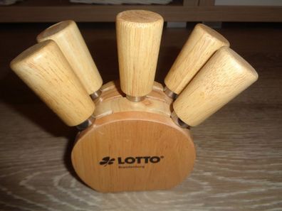 Werbegeschenk Lotto - Käse Messer Set , Messerblock - 6 teilig