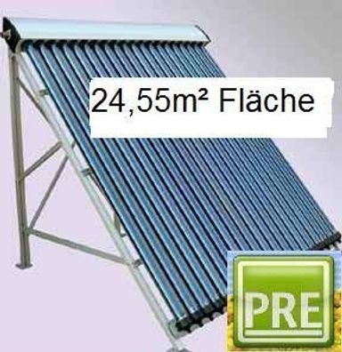 Solar Anlage 24,55m² Flachdach für Pufferspeicher Kombispeicher. P R E René Schreiber
