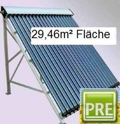 Solar Anlage 29,46m² Flachdach für Pufferspeicher Kombispeicher. P R E René Schreiber