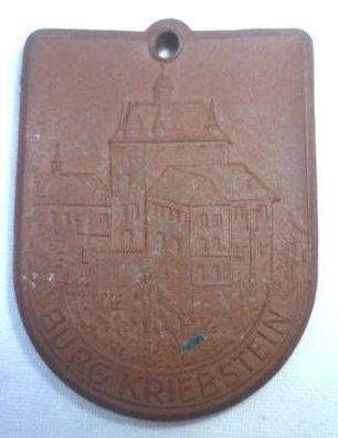 DDR Porzellan Medaille Burg Kriebstein erbaut 1384-1407