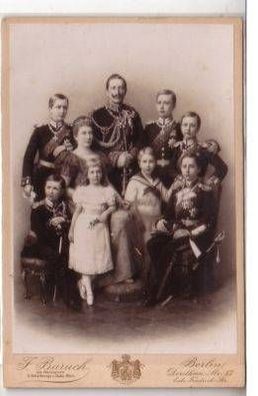 49292 Kabinett Foto Kaiser Wilhelm II mit Familie um1900