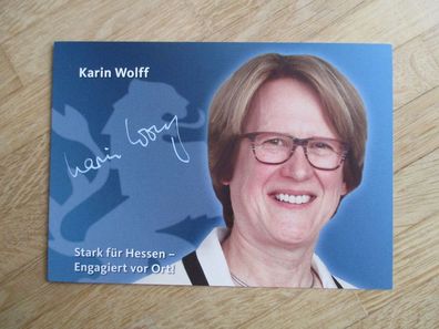 Hessen Ministerin CDU Karin Wolff - handsigniertes Autogramm!!!