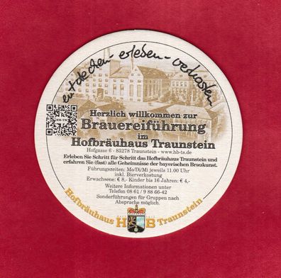 Hofbräuhaus Traunstein - ein ungebrauchter Bierdeckel