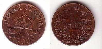 1 Heller Kupfer Münze Deutsch Ost Afrika 1906 J