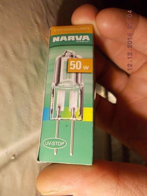 50w NARVA UV-STOP Stiftsockellampe HNST Halogen 12 V GY 6,35 2 Drähte Stifte Pin
