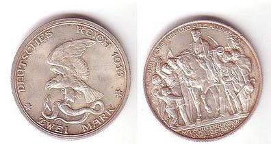 2 Mark Silbermünze Preussen Befreiungskriege 1913 E