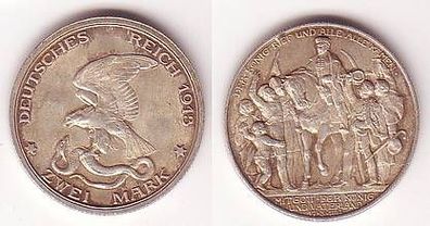 2 Mark Silbermünze Preussen Befreiungskriege 1913 G