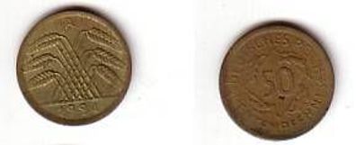50 Rentenpfennig Münze Weimarer Republik 1924 A