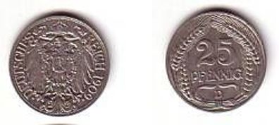 25 Pfennig Nickel Münze 1909 D Jäger 18