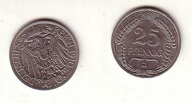 25 Pfennig Nickel Münze 1910 J Jäger 18