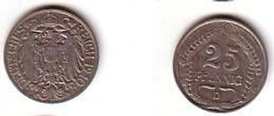 25 Pfennig Nickel Münze 1910 D Jäger 18