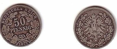 50 Pfennig Silber Münze Kaiserreich 1877 A