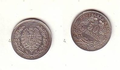 50 Pfennig Silber Münze Kaiserreich 1877 D
