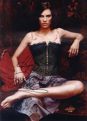 SEXY Original Autogramm HILARY SWANK auf Großfoto (COA)