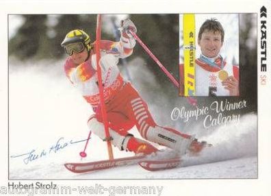 Hubert Strolz Autogrammkarte 90er Jahre Original Signiert Olympiasieger 1988 + A14441