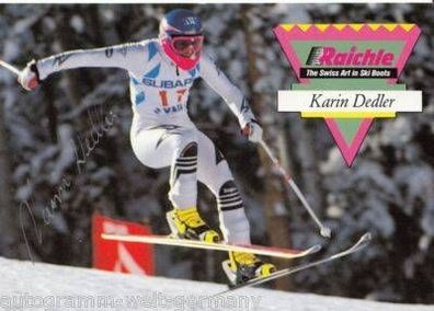 Karin Dedler Autogrammkarte Original Signiert 3. WM 1989 + A14188