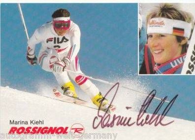Marina Kiehl TOP AK 90er Jahre Original Signiert Olympiasiegerin 1988 + A14350