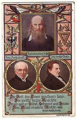 20239 Ak Fr.L. Jahn, E.M. Arndt und J.G. Fichte 1914
