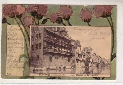 48260 Ak Nürnberg alte Häuser an der Pegnitz 1903