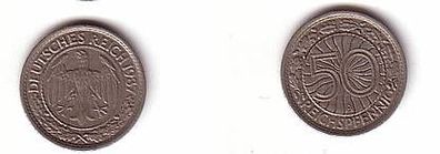 50 Pfennig Nickel Münze Weimarer Republik 1937 A