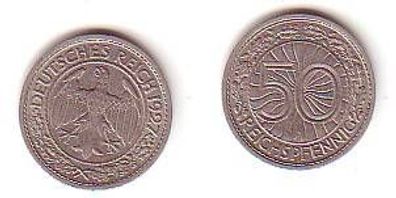 50 Pfennig Nickel Münze Weimarer Republik 1927 A