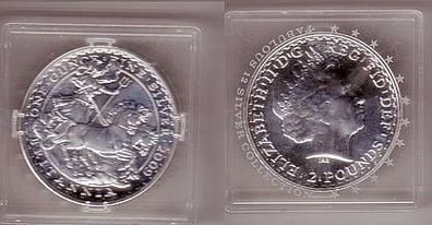 2 Pfund Münze Großbritannien 1 Unze 999 Silber TOP 2009