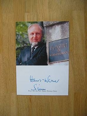 Präsident ifo Institut Prof. Dr. Hans-Werner Sinn - handsigniertes Autogramm!!!