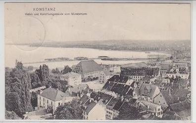 46798 Ak Konstanz Hafen und Konziliumsgebäude 1908