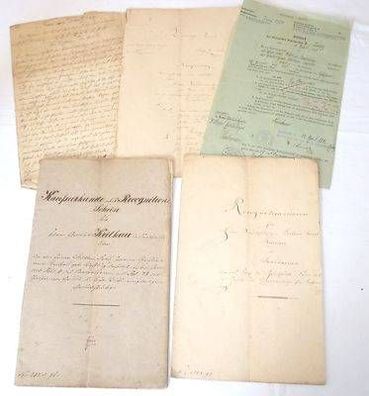 5 uralte Dokumente Kaufurkunden Amtsgericht Oschatz 1863 bis 1911